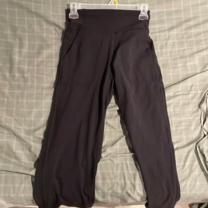 Lululemon, cropped wide leg aligns, black